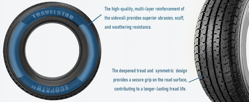 Ecopath ST ST235/80R16 12 Ply 127M Load F Radial Trailer Tire - ST 235/80/16(Tire Only)