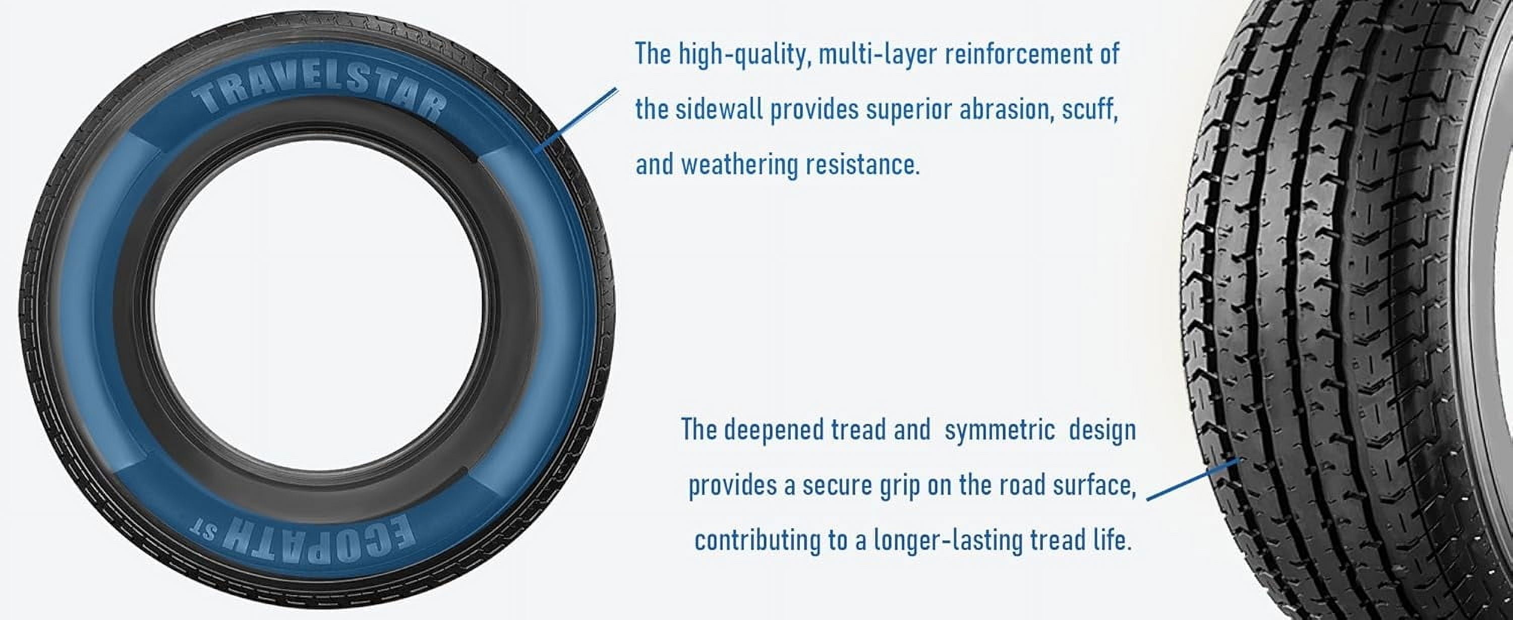 Ecopath ST ST235/80R16 12 Ply 127M Load F Radial Trailer Tire - ST 235/80/16(Tire Only)