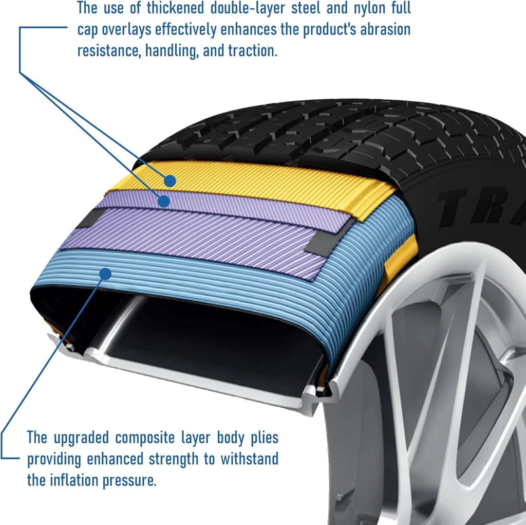 Ecopath ST ST235/80R16 12 Ply 127M Load F Radial Trailer Tire - ST 235/80/16(Tire Only)